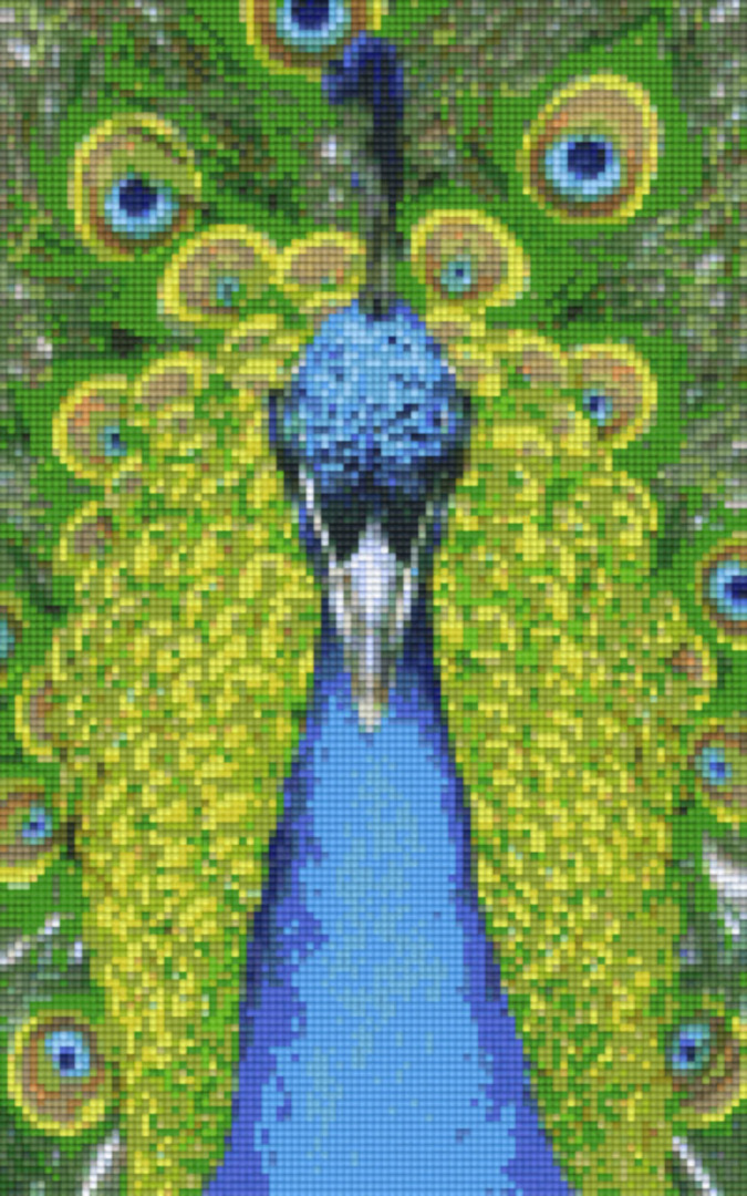 Peacock Eight [8] Baseplate PixelHobby Mini-mosaic Art Kit image 0